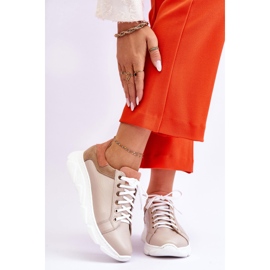 FILIPCZYK Mukavat nahkaiset lenkkarit Beige Alisan 1