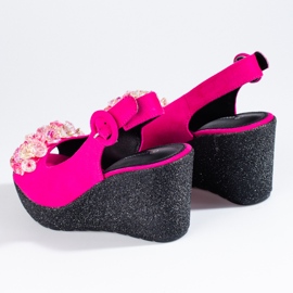 Naisten Shelovet vaaleanpunaiset mokkanahkasandaalit vaaleanpunainen 2