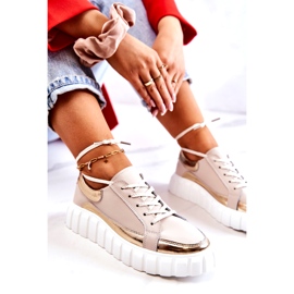 S.Barski Naisten Brogues beigen ja kullan Noriso-alustalla 1