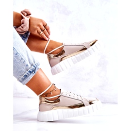 S.Barski Naisten Brogues beigen ja kullan Noriso-alustalla 2