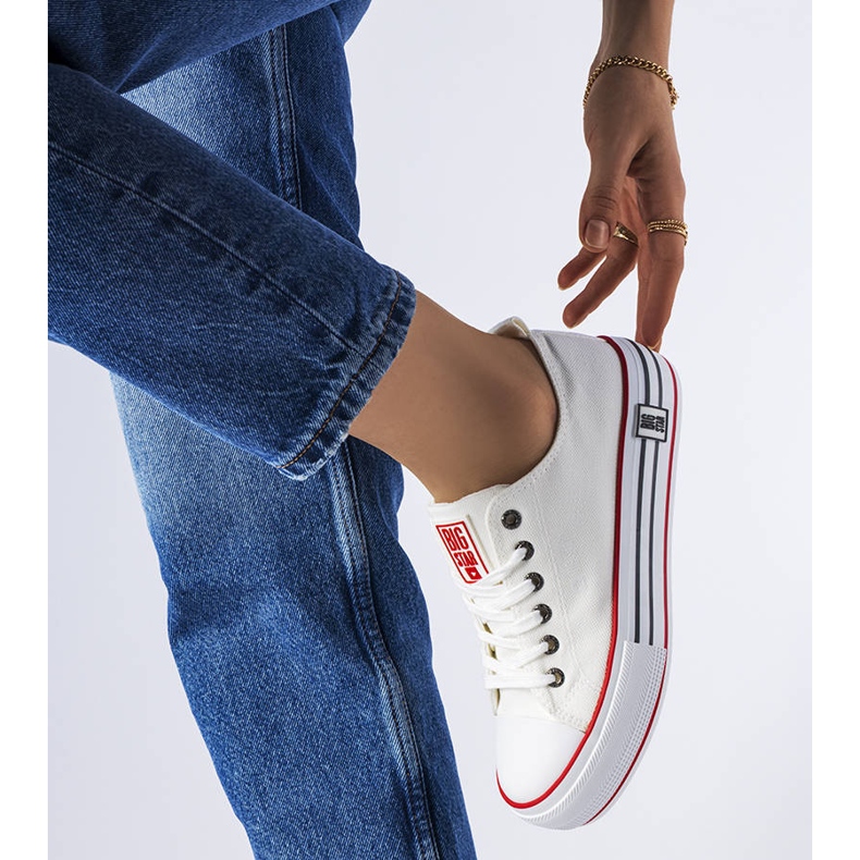 Valkoiset tennarit alustalla Big Star LL274180 valkoinen 1