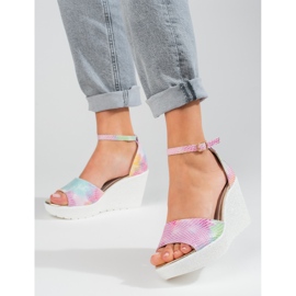 Shelovet naisten korkeakiilalliset sandaalit monivärinen 1