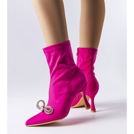 PA1 Vaaleanpunaiset saappaat, jotka on koristeltu zirkonia Mars-jousella vaaleanpunainen 1