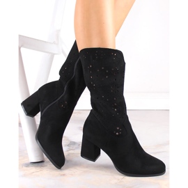 M. DASZYŃSKI Naisten mustat kevät cowboy-saappaat M.Daszyński SA156-11 1