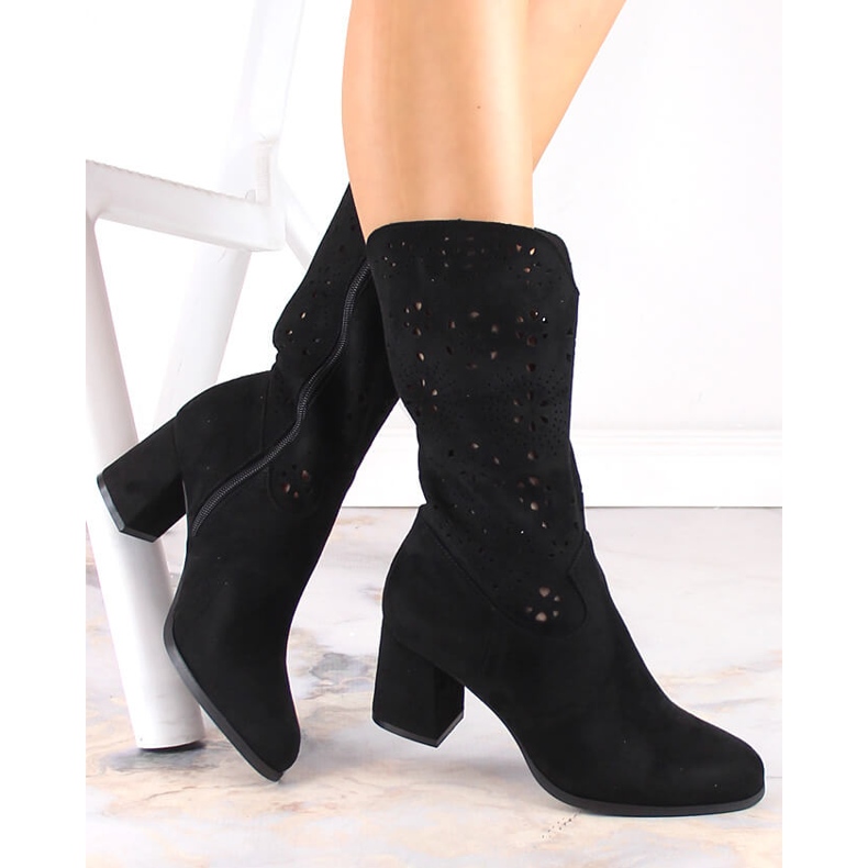 M. DASZYŃSKI Naisten mustat kevät cowboy-saappaat M.Daszyński SA156-11 1