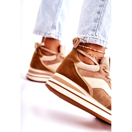 PS1 Naisten mokkanahkaiset urheilukengät Ruskea-beige Elise 2