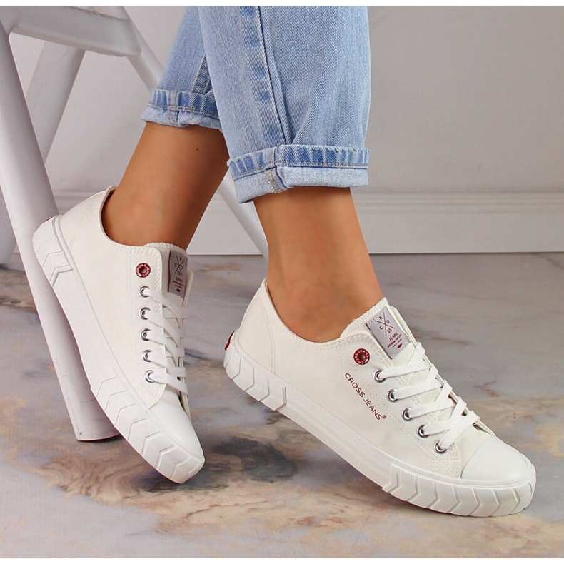 Cross Jeans LL2R4052C valkoiset nauhalliset matalat tennarit valkoinen 1