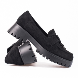 Naisten mokkanahkaiset alustakengät mustat Shelovet 1