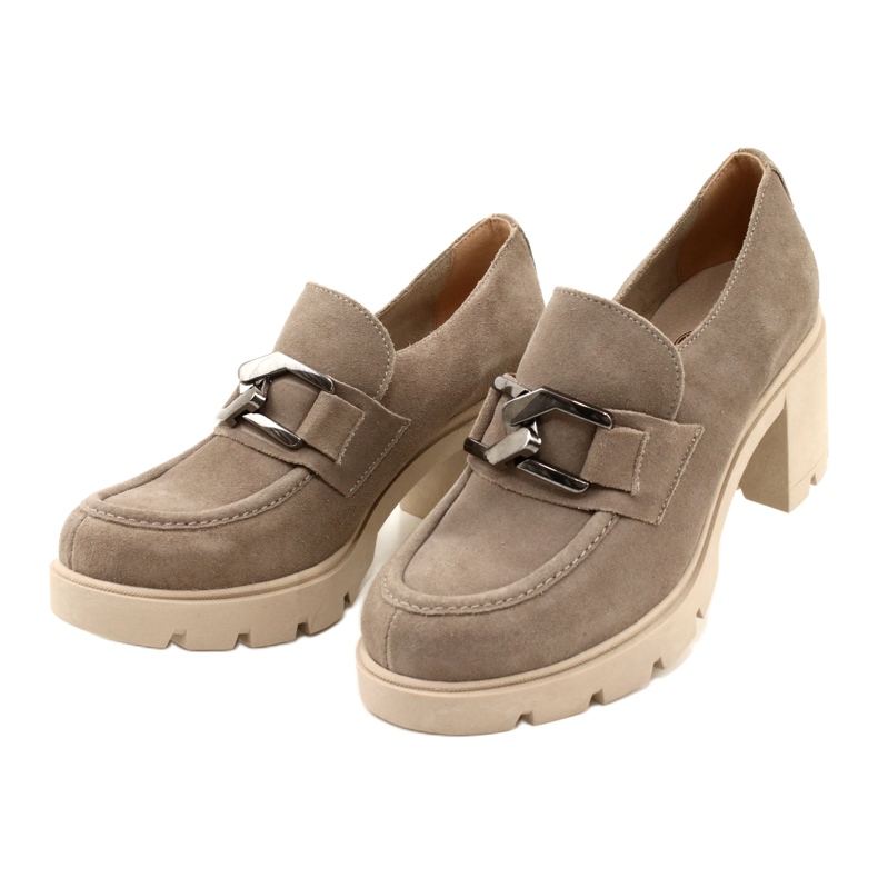 Lemar Elegantti Brogues kantapäässä, jossa on tumma hopea beige koristelu Harmell 4