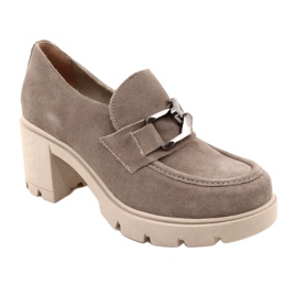 Lemar Elegantti Brogues kantapäässä, jossa on tumma hopea beige koristelu Harmell 2