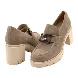 Lemar Elegantti Brogues kantapäässä, jossa on tumma hopea beige koristelu Harmell 5