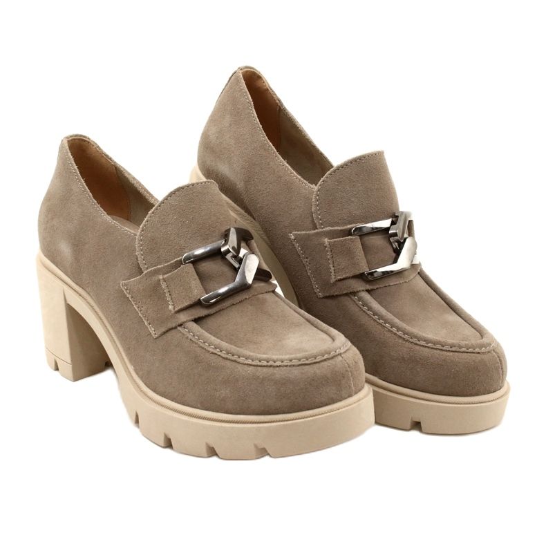 Lemar Elegantti Brogues kantapäässä, jossa on tumma hopea beige koristelu Harmell 6