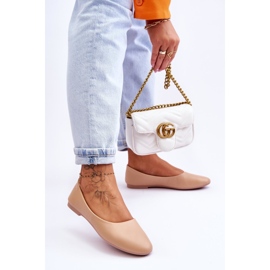 Stacee Leather Classic Ballerina Beige 2
