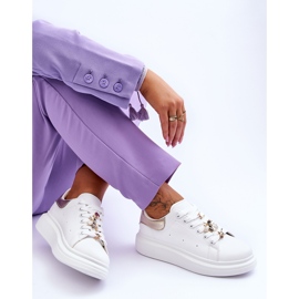 FG2 Naisten urheilukengät massiivisella alustalla, valkoinen ja kultainen Chante 1