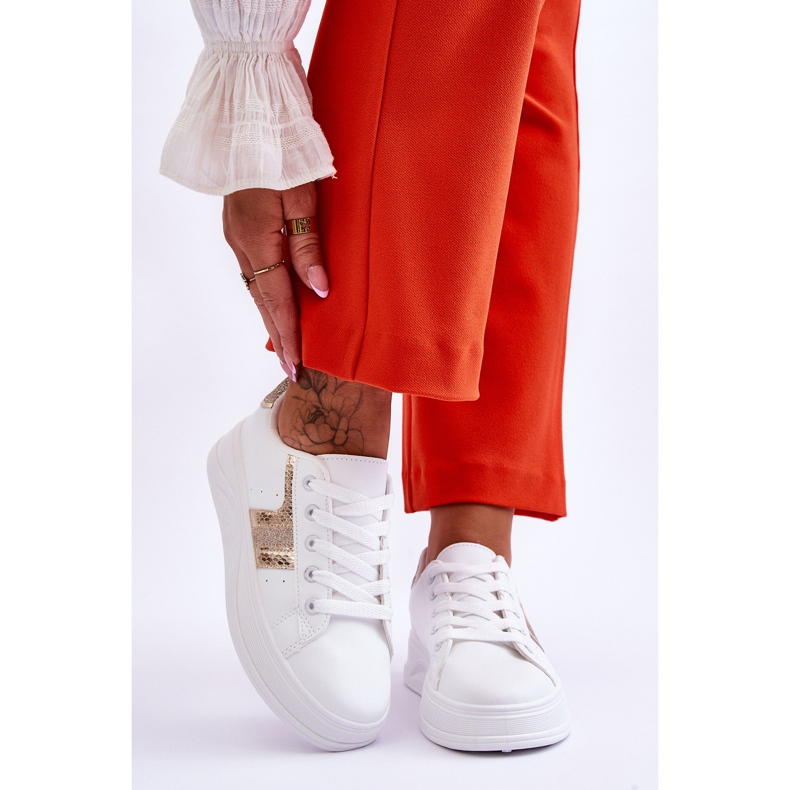 Diahna naisten tennarit valkoiset ja kultaiset valkoinen 1