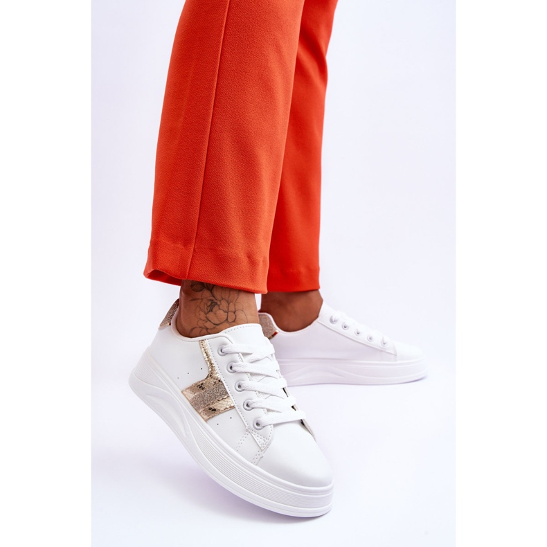 Diahna naisten tennarit valkoiset ja kultaiset valkoinen 2