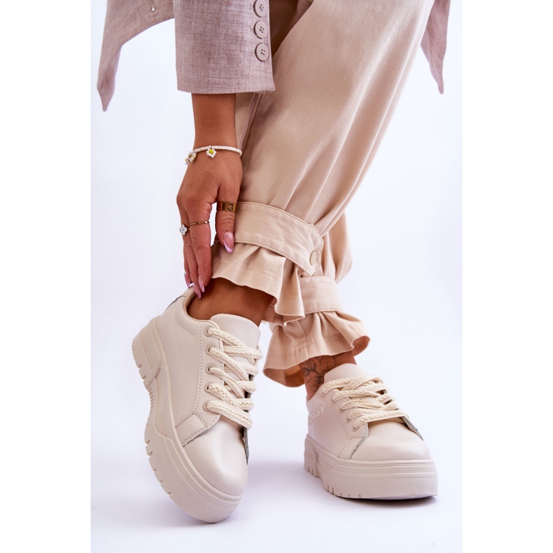 FG2 Mukavat naisten urheilukengät beige Devan 2