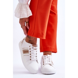 Naisten nahkalenkkarit, joissa on nastat valkoinen ja kulta Dory 1