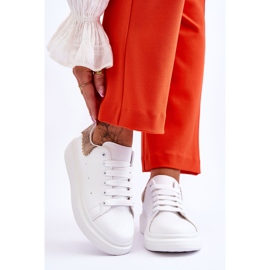 Naisten urheilukengät, joissa on koristekuvioinen valkokultainen ilo valkoinen 1