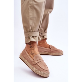 FI1 Naisten mokkanahka Espadrilles Beige Keyla 2