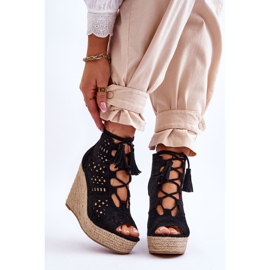 FB1 Suede harjakattoiset Wedge Boots Black Berthe musta 1