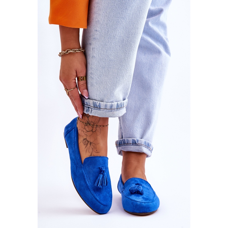 FB1 Suede Classic Fringed Loafers Blue Averil sininen 1