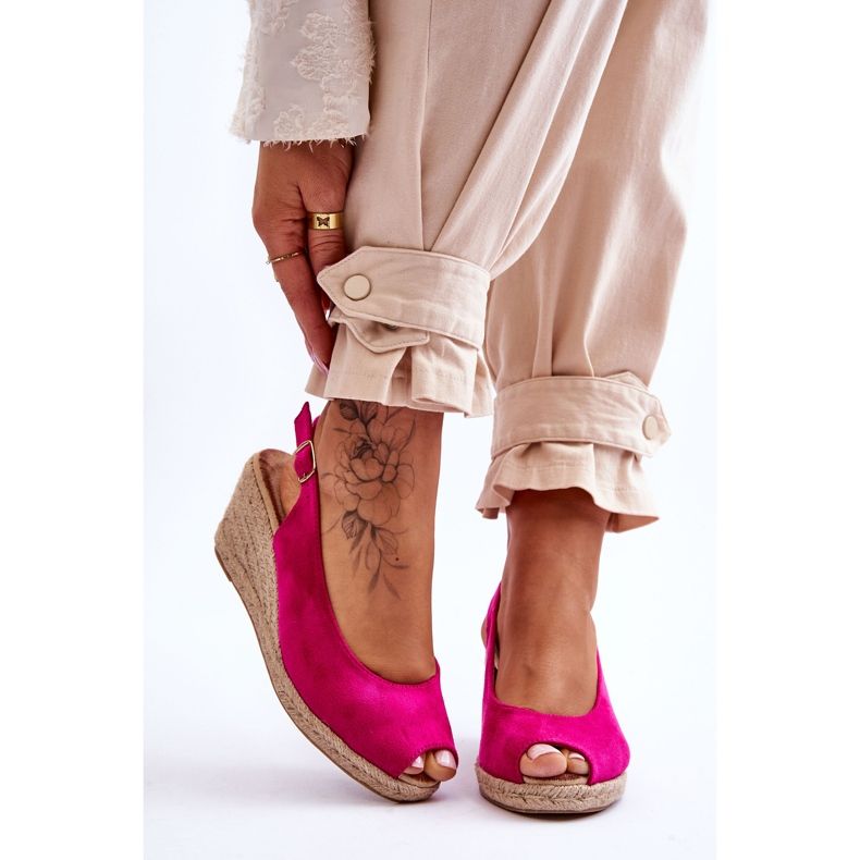 FB1 Fuchsia Elsie Suede Wedge sandaalit vaaleanpunainen 1