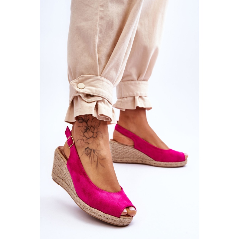 FB1 Fuchsia Elsie Suede Wedge sandaalit vaaleanpunainen 2