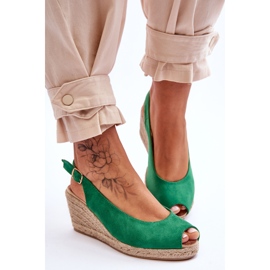 FB1 Vihreät Elsie Suede Wedge sandaalit 2