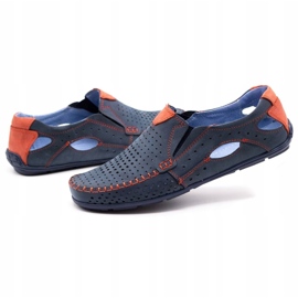 Olivier Miesten kesäkengät, mokasiinit 901, laivastonsininen ja punainen 3