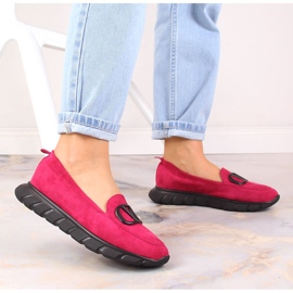 Naisten fuksia-mokkanahkaiset slip-on kengät Vinceza 10859 vaaleanpunainen 7