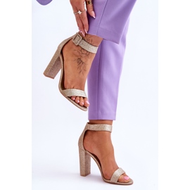NFR Naisten sandaalit korkokenkiin Kultainen kimalteleva Joalice 5