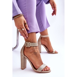 NFR Naisten sandaalit korkokenkiin Kultainen kimalteleva Joalice 8