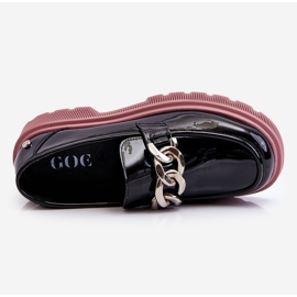 Patentti mokkasiinit ketjulla GOE LL2N4039 musta-violetti 1