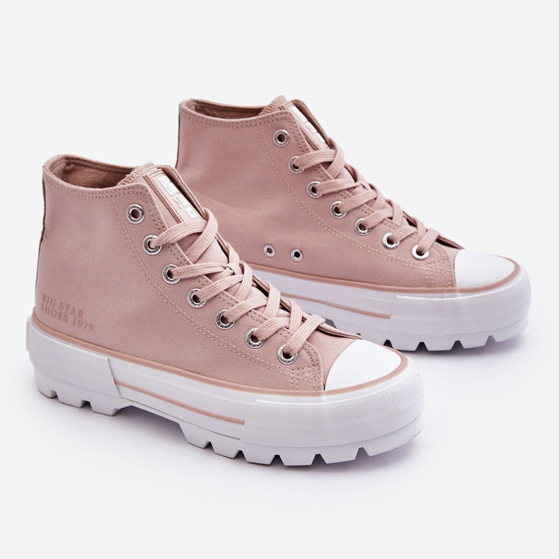 High Textile Platform Tennarit Big Star LL274157 Nude vaaleanpunainen 1
