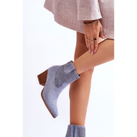 FB1 Naisten mokkanahka Cowboy-saappaat Vaaleansininen Norvella 2