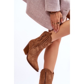 FB1 Naisten mokkanahka Cowboysaappaat Vetoketju Ruskea Lanna 2