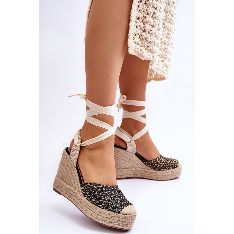 Naisten kiilanauhasandaalit, musta Josephine 2