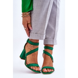 FB2 Naisten mokkanahkaiset korkeakorkoiset sandaalit Green Lanes vihreä 1
