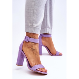 Suede korkeakorkoiset sandaalit violetti Jacqueline 2