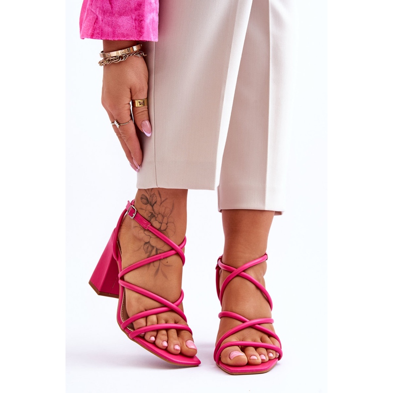 FJ1 Klassiset korkeakorkoiset sandaalit Fuchsia Lucetta vaaleanpunainen 1