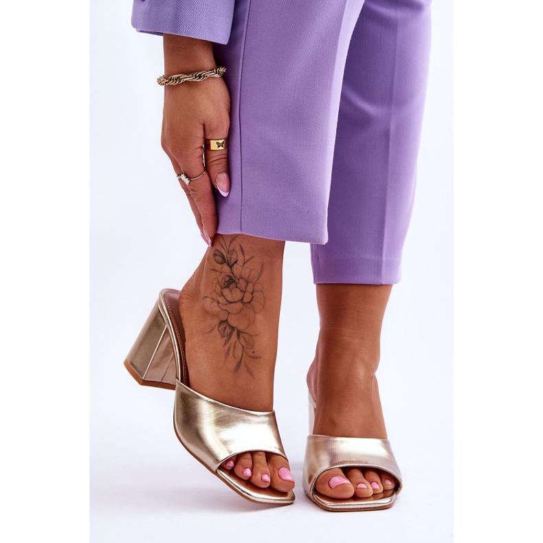 Naisten nahkaiset klassiset tossut kultaiset Loara kultainen 1