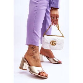 Naisten nahkaiset klassiset tossut kultaiset Loara kultainen 2