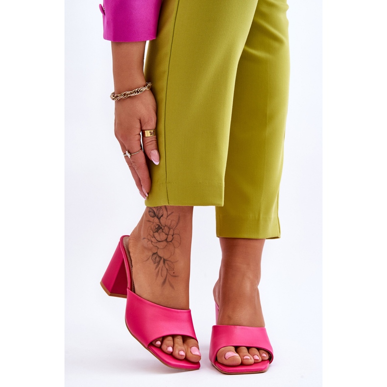 FJ1 Naisten nahkaiset klassiset tossut Fuchsia Loara vaaleanpunainen 1