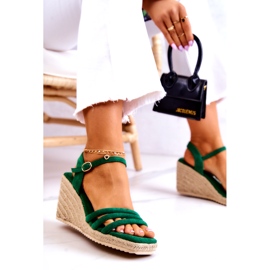 FJ1 Suede Green Louisiana Wedge sandaalit vihreä 5