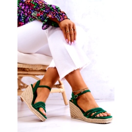 FJ1 Suede Green Louisiana Wedge sandaalit vihreä 6