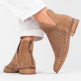 W. Potocki Naisten ruskeat harjakattoiset kevätsaappaat Potocki 2