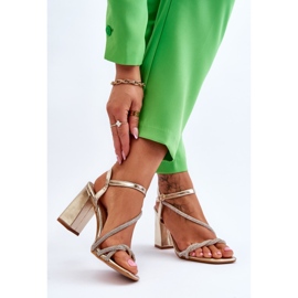 Sandaalit Zircons Gold Carlotta Korkokengät kultainen 2