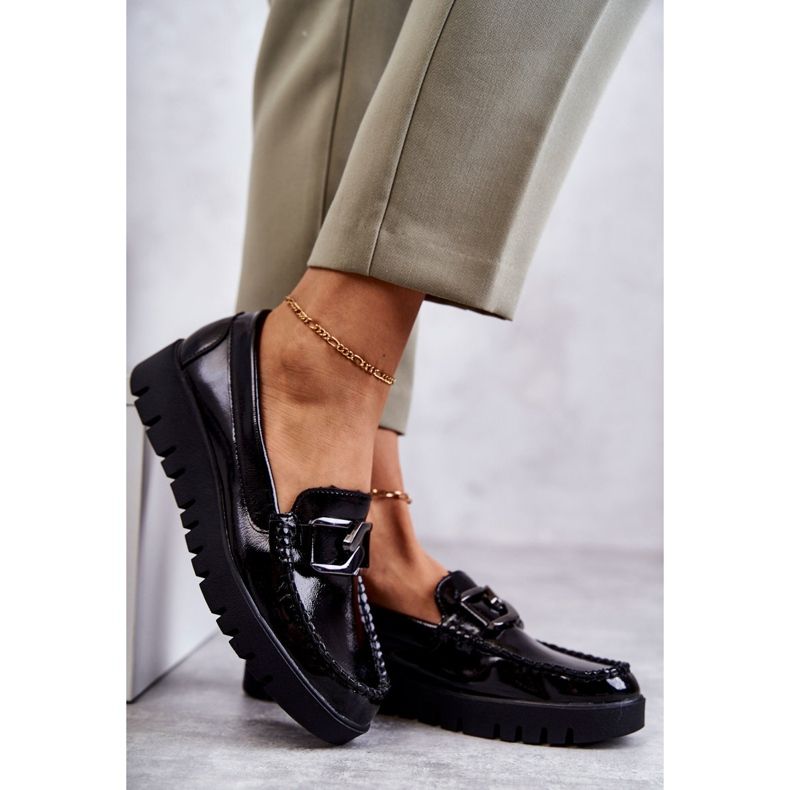 Sergio Leone Lakatut loaferit mustalla Kjersti-alustalla 4