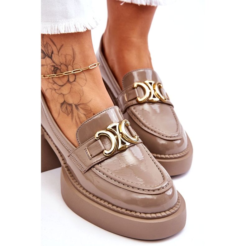 S.Barski Muodikkaat pumput massiivisilla korkokengillä beige Imani 3